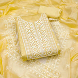 Traditional Wedding Wear Designer Indian Chanderi Work Top Bottom&Dupatta 12-VF image 4