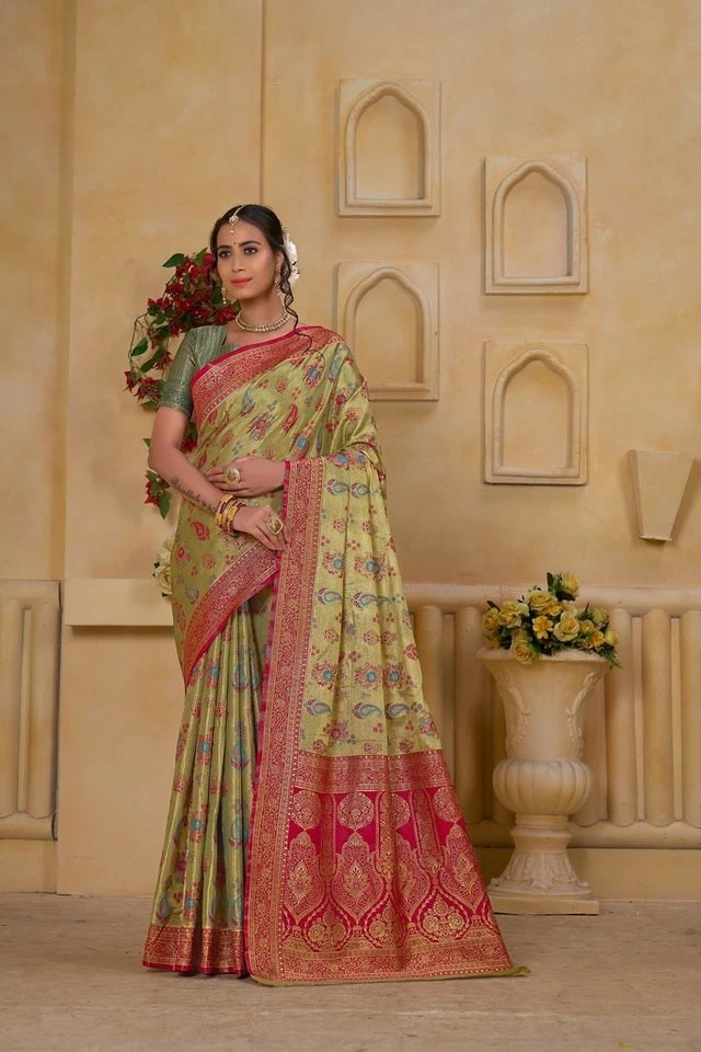 Festival Traditional Wear Designer Pure Tissue Saree With Blouse 11-VF image 1