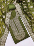 Traditional Wedding Wear Indian Roman Silk Designer Top Bottom & Dupatta 12-VF image 7