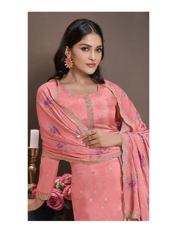 Heavy Monga Silk Designer Traditional Wear Top Bottom With Dupatta 12-RD image 8