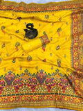 Pure Soft Rajwadi Pashmina Silk Weaving Saree Traditional Sari With Blouse 11-SS image 9