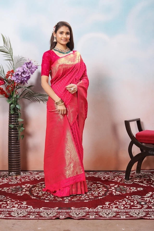 Traditional Soft Silk Indian Designer Festival Sari With Blouse 11-VF image 10