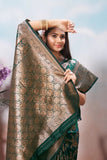 Women's Classic Soft Silk Weaving Banarasi Jari Work Sari With Blouse11-VF image 8