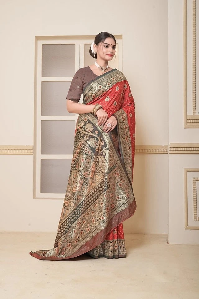 Festival Wedding Wear Soft Silk Saree Weaving Banarasi With Blouse 11-VF image 7