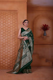 Wedding Designer Soft Silk Weaving Banarasi Sari With Blouse 11-VF image 4