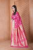 Soft Silk Saree Weaving Banarasi Traditional Wear Sari With Blouse 11-VF image 4