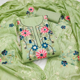 Fancy Traditional Beautiful Roman Silk Designer Top Bottom & Dupatta 12-VF image 3