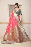 Wedding Soft Silk Saree Weaving Heavy Banarasi Pallu With Blouse 11-VF image 7