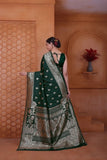 Wedding Designer Soft Silk Weaving Banarasi Sari With Blouse 11-VF image 12