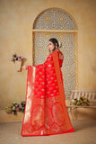 Festival Soft Silk Weaving Banarasi Jari Work Wedding Wear Sari With Blouse11-VF image 9