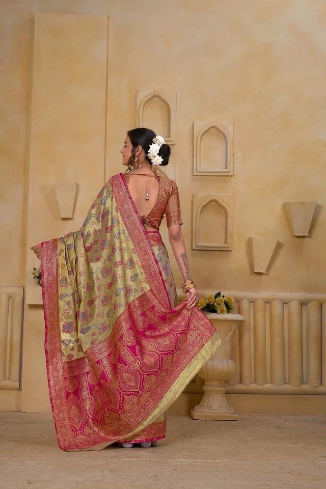 Festival Traditional Wear Designer Pure Tissue Saree With Blouse 11-VF image 7