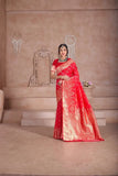 Wedding Soft Silk Banarasi Jari Work Festival Wear Sari With Blouse11-VF image 4