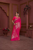 Traditional Soft Silk Weaving Banarasi Wedding Wear Sari With Blouse 11-VF image 9