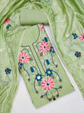 Fancy Traditional Beautiful Roman Silk Designer Top Bottom & Dupatta 12-VF image 9