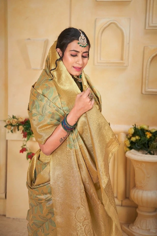 Indian Pure Tissu Traditional Wedding Festival Saree With Blouse 11-VF image 8