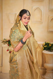 Indian Pure Tissu Traditional Wedding Festival Saree With Blouse 11-VF image 8