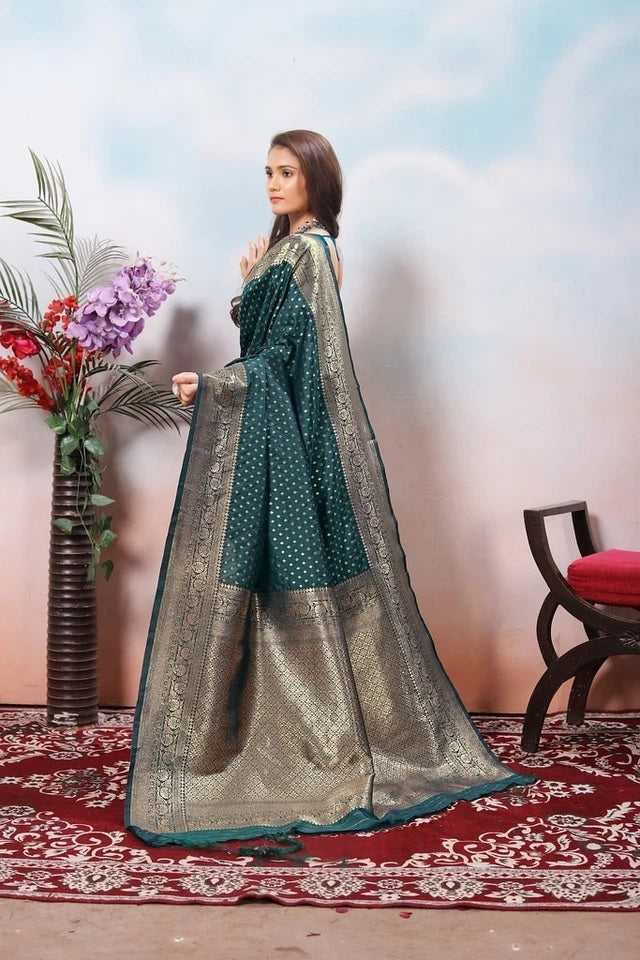 Traditional Soft Silk Indian Designer Festival Sari With Blouse 11-VF image 12