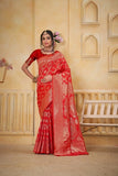 Soft Silk Weaving Banarasi Jari Work Wedding Wear Sari With Blouse 11-VF image 9