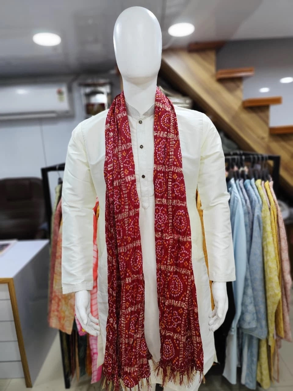 Designer Bandhani Dupatta For Kurta Festival Wear 16-VR image 8