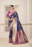 Wedding Soft Silk Saree Weaving Heavy Banarasi Pallu With Blouse 11-VF image 9