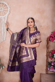 Soft Silk Weaving Banarasi Jari Work Wedding Wear Sari With Blouse 11-VF image 9