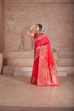 Women's Soft Silk Weaving Banarasi Jari Work Wedding Wear Sari With Blouse 11-VF image 4