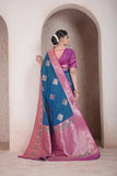 Traditional Soft Silk Weaving Heavy Banarasi Pallu Sari With Blouse 11-VF image 13