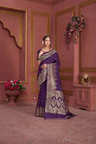 Traditional Soft Silk Weaving Banarasi Wedding Wear Sari With Blouse 11-VF image 4