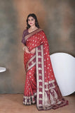 Elegant Soft Silk Saree Weaving Heavy Banarasi Pallu Sari With Blouse 11-VF image 9