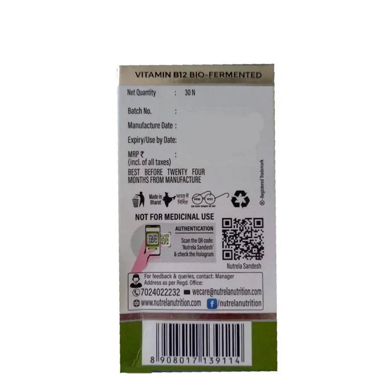 Patanjali Nutrela Vitamin B12 Bio-Fermented Capsules - 30 caps image 4