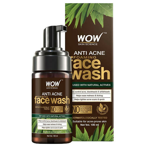 Wow Skin Science Anti Acne Foaming Face Wash - 100 ml image 1
