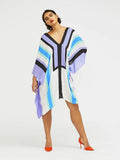 Women’s Short Printed Soft Silk Crepe Kaftan Top Daily Wear J5618 image 1