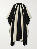 Women's Lines Printed Soft Satin Silk Kaftan Top Daily Wear J5630 image 2