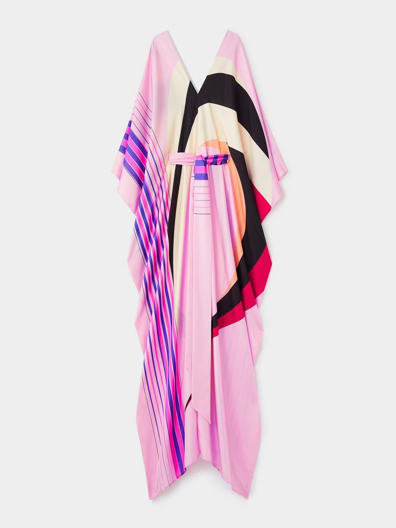 Women's Belt Style Casual Wear Satin Silk Kaftan (Free Size) J5647 image 2