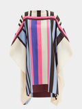 Boat Neck Stripe Print Mini Kaftan Dress J5649 image 2
