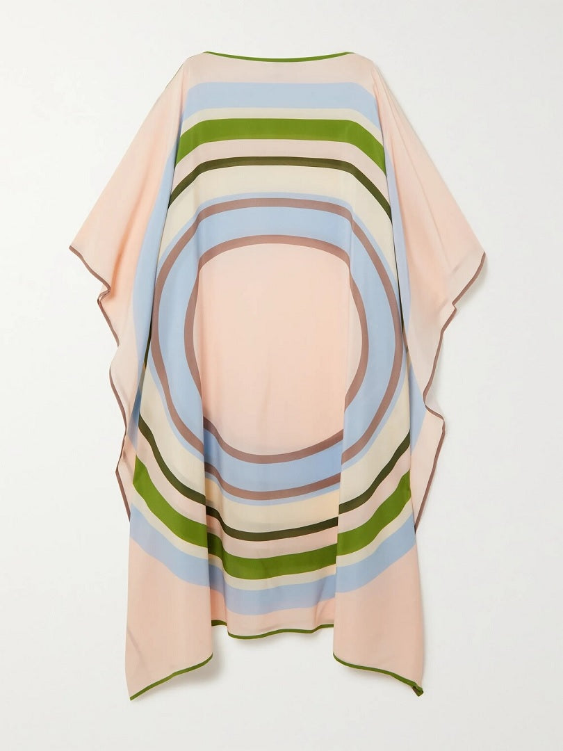 Casual Wear Circular Printed Silk Crepe Kaftan For Women J5687 image 2