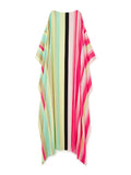 Silk Crepe Stripe Printed Kaftan Top J5688 image 2