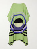 Light Green Color Softy Silk Crepe Circle Pattern Kaftan J5694 image 2