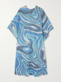 Marmo-Print Lewish Cotton Kaftan Dress J5697 image 2