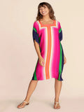 Western Short Silk Crepe Kaftan Dress J5705 image 1
