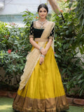 Kanjivaram Silk Half Saree Lehenga With Velvet Blouse South India Lehenga Choli image 1
