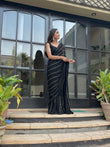 Black Color Georgette With Sequence Work Saree image 1