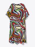 Casual Wear Silk Crepe Abstract Printed Free Size Kaftan J5699 image 3
