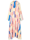 Fashion Wear Block Printed Party Wear French Crepe Kaftan Top J5713 image 2