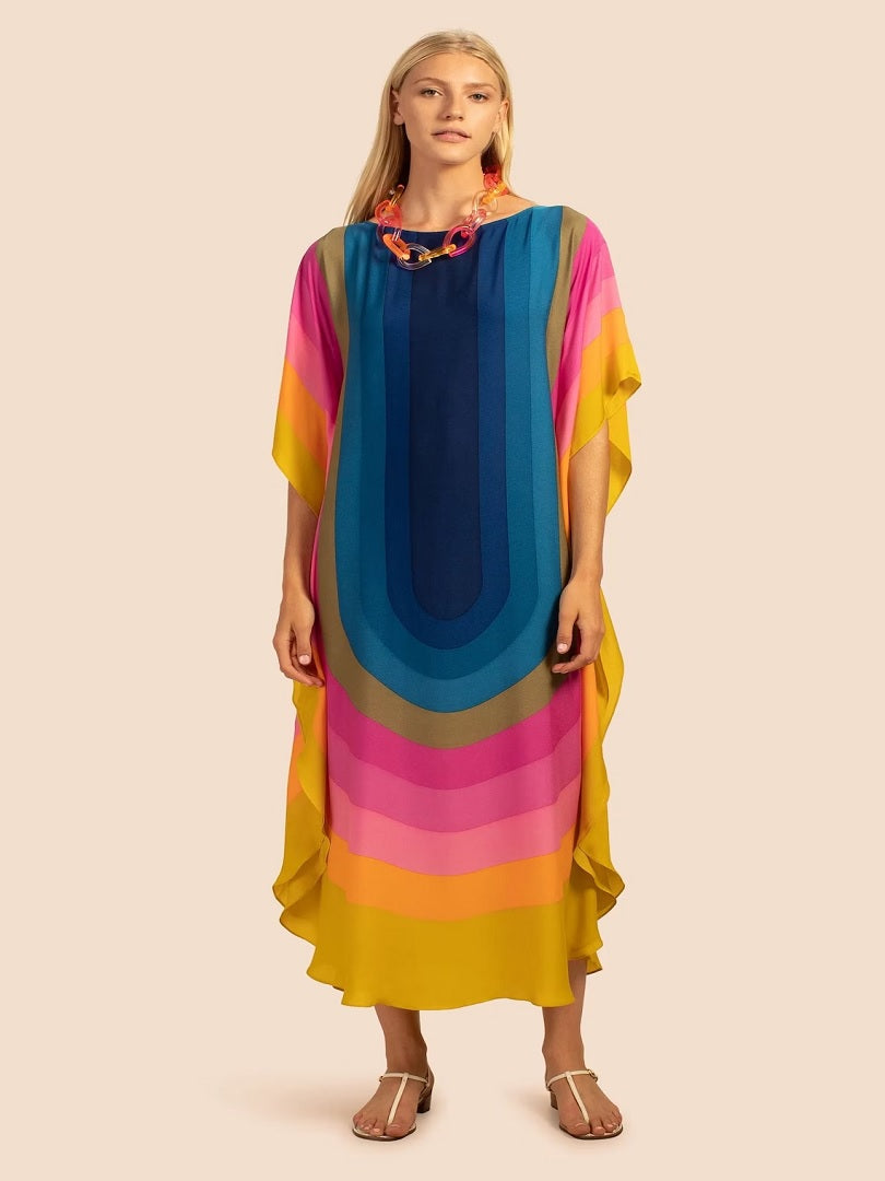 French Moss Prism Kaftan Dress J5703 image 3