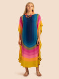French Moss Prism Kaftan Dress J5703 image 3