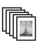 11x14 Picture Frame Set of 5 – Display 8x10 with Mat or 11x14 Without – Black Wall Gallery Photo Frames Paperback bookcover – AVRBOOKS
