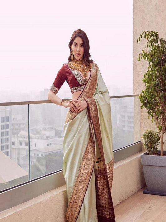 Soft Lichi Silk Kanchivaram Saree image 1