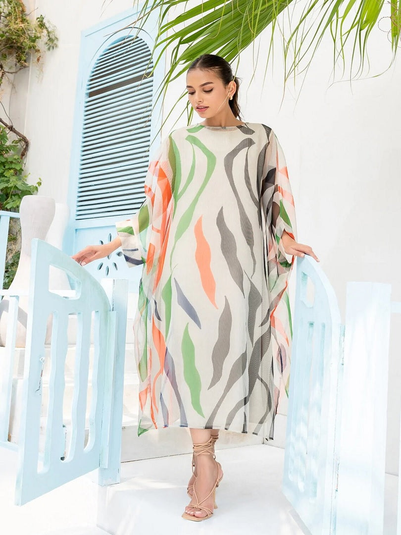 Tiger Stripes Sky Wing Georgette Kaftan J5677 image 1