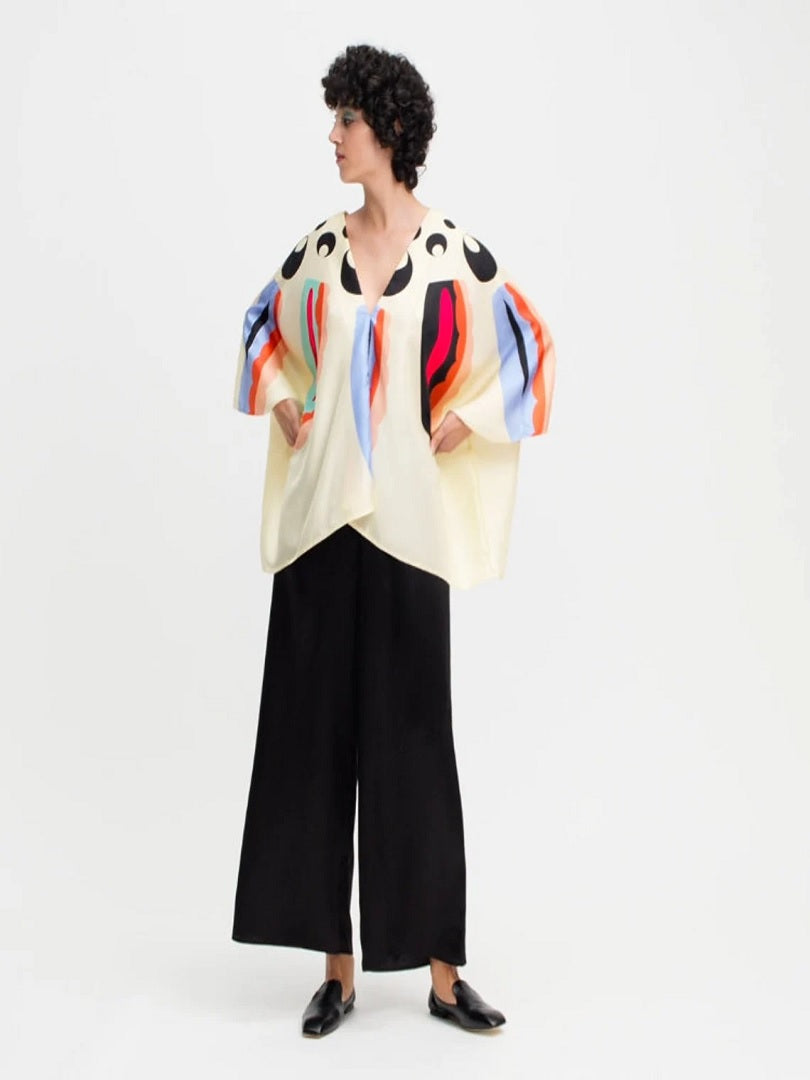Beach Style Soft Satin Silk Top With BSY Pant 2 Piece Coord Set J5678 image 1